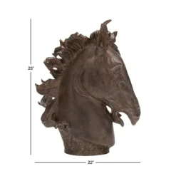 Statues & Figurines-Kirkland's Home Dark Polystone Horse Head Statue Brown
