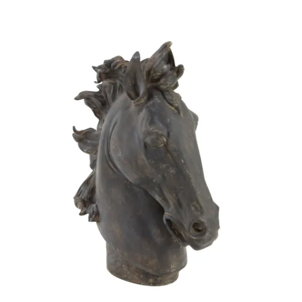 Statues & Figurines-Kirkland's Home Dark Polystone Horse Head Statue Brown