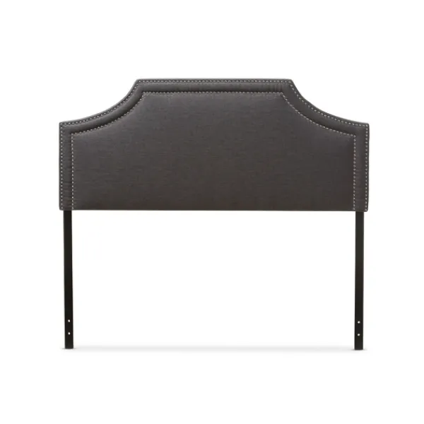 Beds & Headboards-Kirkland's Home Dark Scalloped Corner Queen Headboard Gray