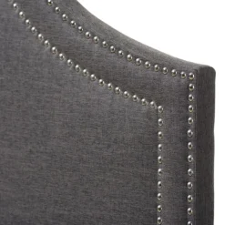 Beds & Headboards-Kirkland's Home Dark Scalloped Corner Queen Headboard Gray