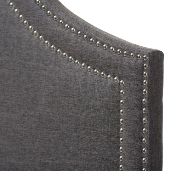 Beds & Headboards-Kirkland's Home Dark Scalloped Corner Queen Headboard Gray