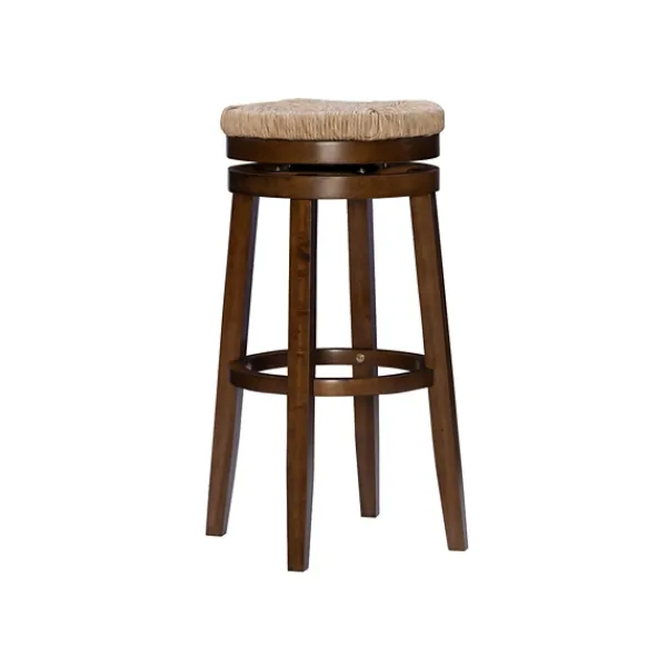 Bar Stools & Counter Height Stools-Kirkland's Home Dark Seagrass Swivel Bar Stool Brown