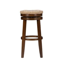 Bar Stools & Counter Height Stools-Kirkland's Home Dark Seagrass Swivel Bar Stool Brown