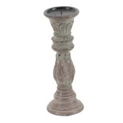 Candle Holders-Kirkland's Home Dark Stained Wood Candle Holders, Set Of 3 Gray