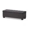 Entryway Furniture-Kirkland's Home Dark Tufted Contemporary Storage Bench Gray
