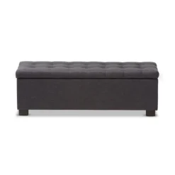 Entryway Furniture-Kirkland's Home Dark Tufted Contemporary Storage Bench Gray