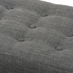 Benches & Ottomans-Kirkland's Home Dark Tufted Walnut Wood Bench Gray
