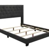 Beds & Headboards-Kirkland's Home Dark Upholstered Button Tufted Wing Queen Bed Gray