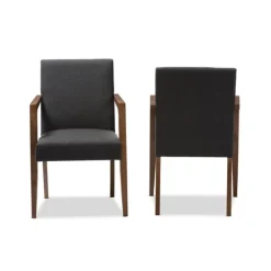 Accent Chairs-Kirkland's Home Dark Upholstered Wooden Accent Chair Gray