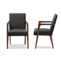 Accent Chairs-Kirkland's Home Dark Upholstered Wooden Accent Chair Gray
