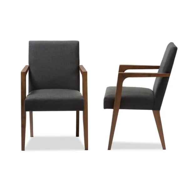 Accent Chairs-Kirkland's Home Dark Upholstered Wooden Accent Chair Gray
