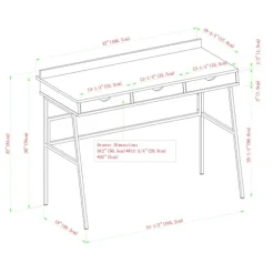 Office Furniture-Kirkland's Home Dark Walnut Angled 3-Drawer Desk