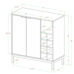 Cabinets & Sideboards-Kirkland's Home Dark Walnut Bar Cabinet With Wine Storage Brown