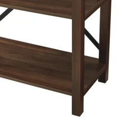 Bookshelves-Kirkland's Home Dark Walnut Farmhouse Metal Bookcase Brown