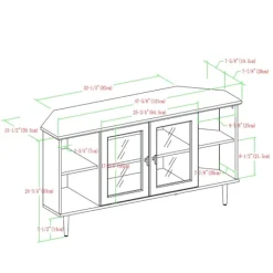 Tv Stands & Media Consoles-Kirkland's Home Dark Walnut Glass Door Corner Tv Stand Brown