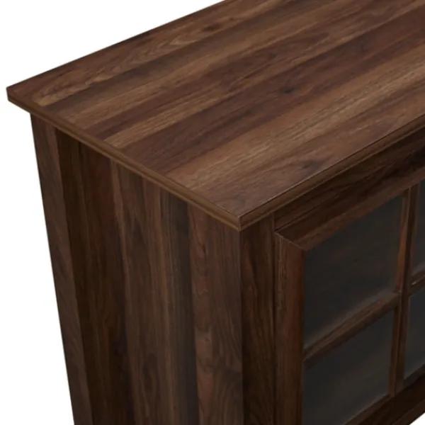 Tv Stands & Media Consoles-Kirkland's Home Dark Walnut Glass Door Tv Stand Brown