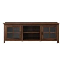 Tv Stands & Media Consoles-Kirkland's Home Dark Walnut Glass Door Tv Stand Brown
