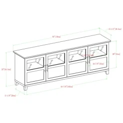 Tv Stands & Media Consoles-Kirkland's Home Dark Walnut Glass Paneled Door Tv Stand Brown