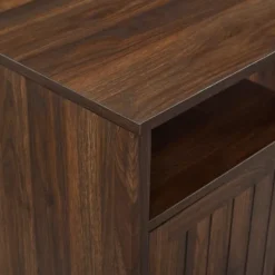 Accent & End Tables-Kirkland's Home Dark Walnut Grooved Door Side Table Brown