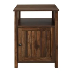 Accent & End Tables-Kirkland's Home Dark Walnut Grooved Door Side Table Brown