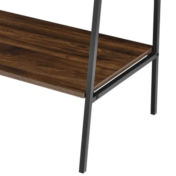 Bookshelves-Kirkland's Home Dark Walnut Industrial Ladder Shelf Brown