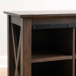 Cabinets & Sideboards-Kirkland's Home Dark Walnut Jackson Cabinet Brown