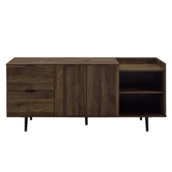 Tv Stands & Media Consoles-Kirkland's Home Dark Walnut Mid-Century 4-Door Tv Stand Brown