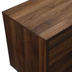 Tv Stands & Media Consoles-Kirkland's Home Dark Walnut Mid-Century 2-Door Media Cabinet Brown
