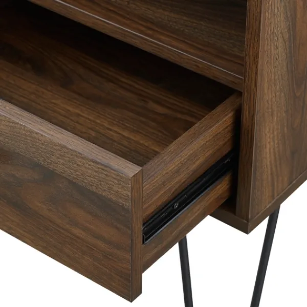 Accent & End Tables-Kirkland's Home Dark Walnut Modern Farmhouse Side Table Brown