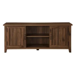 Tv Stands & Media Consoles-Kirkland's Home Dark Walnut Modern Farmhouse Tv Stand Brown