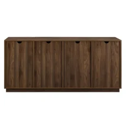 Cabinets & Sideboards-Kirkland's Home Dark Walnut Wood And Black Metal Sideboard
