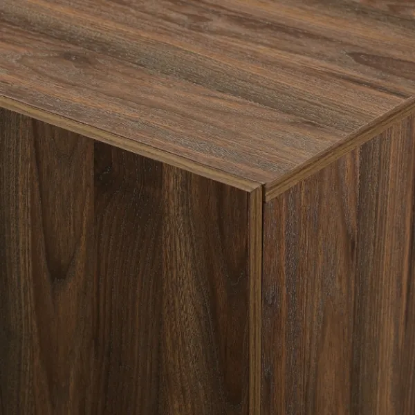 Cabinets & Sideboards-Kirkland's Home Dark Walnut Wood And Black Metal Sideboard