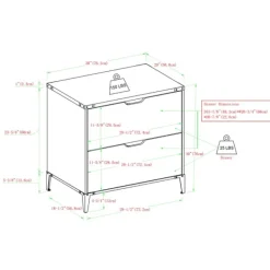 Office Furniture-Kirkland's Home Dark Walnut Wood And Iron Accent Filing Cabinet Brown