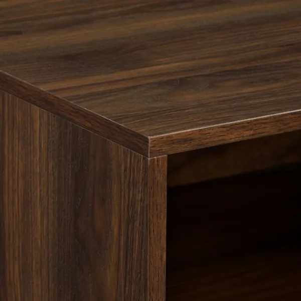 Nightstands-Kirkland's Home Dark Walnut Wood Open Cubby Nightstand Brown