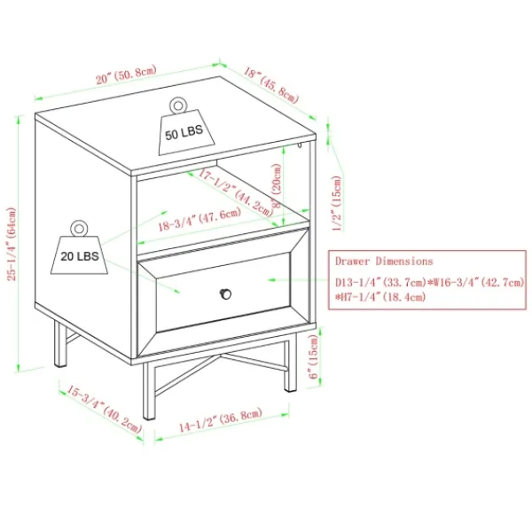 Nightstands-Kirkland's Home Dark Walnut Wood Open Cubby Nightstand Brown