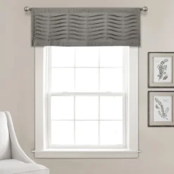 Curtains & Drapes-Kirkland's Home Dark Wave Pattern Valance Gray
