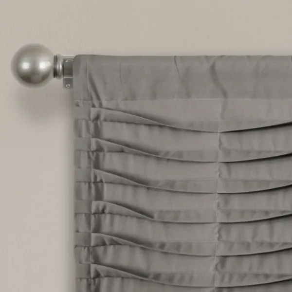 Curtains & Drapes-Kirkland's Home Dark Wave Pattern Valance Gray