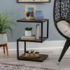Accent & End Tables-Kirkland's Home Dark Wood Shelves S-Frame Accent Table Brown