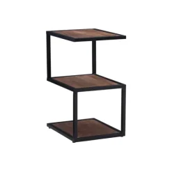 Accent & End Tables-Kirkland's Home Dark Wood Shelves S-Frame Accent Table Brown