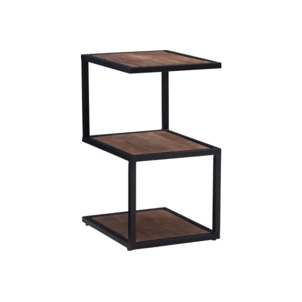 Accent & End Tables-Kirkland's Home Dark Wood Shelves S-Frame Accent Table Brown