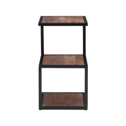 Accent & End Tables-Kirkland's Home Dark Wood Shelves S-Frame Accent Table Brown