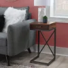 Accent & End Tables-Kirkland's Home Dark Wood Single Drawer C-Frame Accent Table Brown