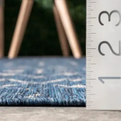 Outdoor Rugs-Kirkland's Home Davon Blue Moroccan Trellis Outdoor Rug, 8X10 Blue/Gray
