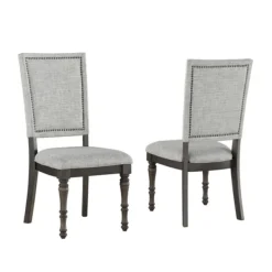 Dining Chairs-Kirkland's Home Dawson Upholstered Dining Chairs, Set Of 2 Gray