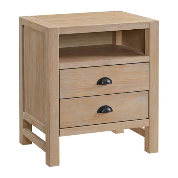 Beds & Headboards-Kirkland's Home Dean Double Driftwood Pine 5-Pc. King Bedroom Set Tan