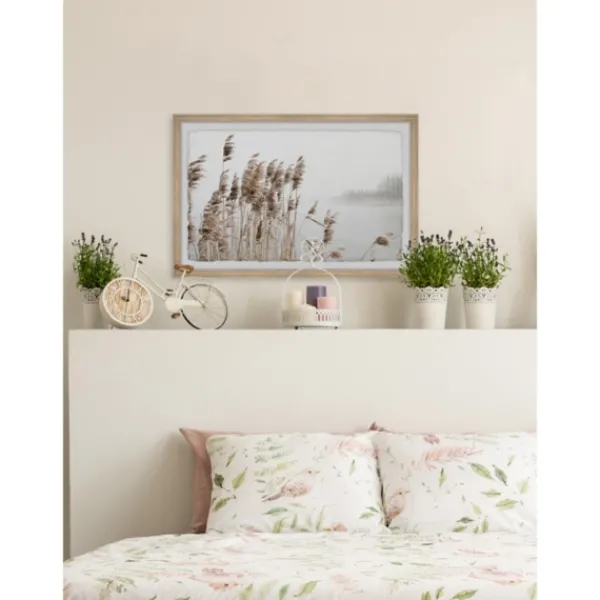 Framed Art-Kirkland's Home Deckled Lakeside Grass Framed Art Print White/Gray/Tan