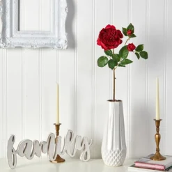 Stems & Bouquets-Kirkland's Home Deep Blooming Rose Stems, Set Of 6 Red