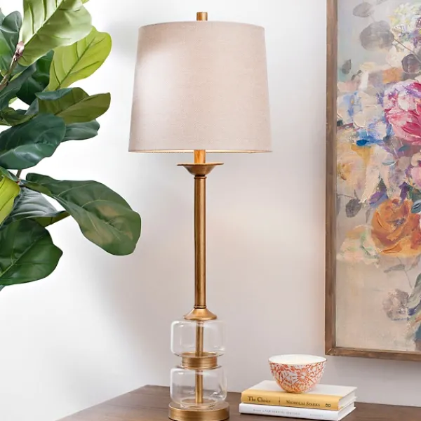 Buffet Lamps-Kirkland's Home Deep Gold Glass Orb Buffet Lamp Tan