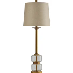 Buffet Lamps-Kirkland's Home Deep Gold Glass Orb Buffet Lamp Tan