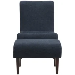 Accent Chairs-Kirkland's Home Deep Navy Piped Edge 2-Pc. Chair And Ottoman Set Blue